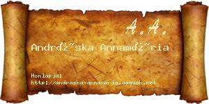 Andráska Annamária névjegykártya